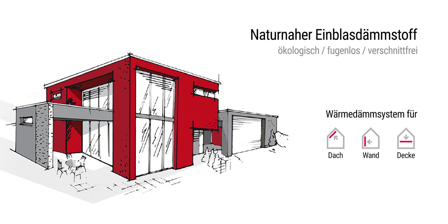 Naturnaher Einblasdämmstoff - ökologisch / fugenlos / verschnittfrei Naturnaher Einblasdämmstoff - ökologisch / fugenlos / verschnittfrei